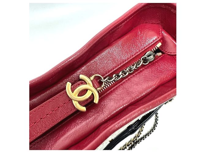 Borsa a catena Chanel CC Coco Mark Gabrielle Marrone Rosso - vista 8