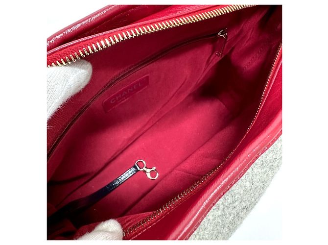 Borsa a catena Chanel CC Coco Mark Gabrielle Marrone Rosso - vista 9