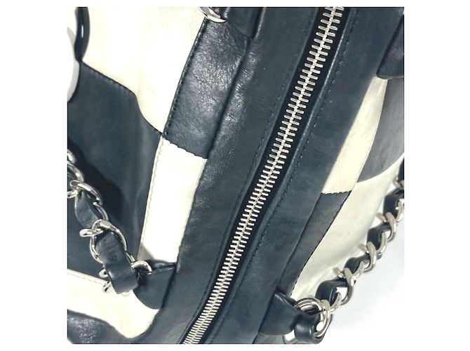Chanel Bicolor CC Coco Mark W Kettenhandtasche Schwarz Weiß - Ansicht 10