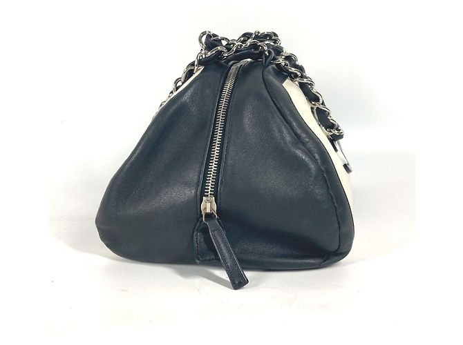 Chanel Bicolor CC Coco Mark W Kettenhandtasche Schwarz Weiß - Ansicht 2