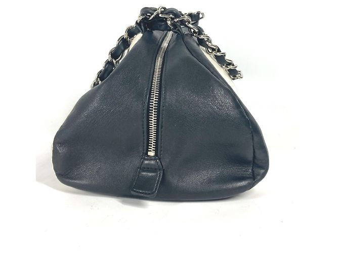 Chanel Bicolor CC Coco Mark W Kettenhandtasche Schwarz Weiß - Ansicht 3