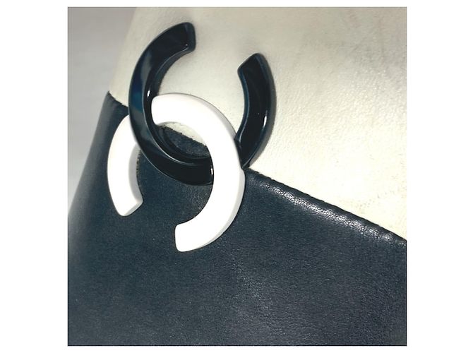 Chanel Bicolor CC Coco Mark W Kettenhandtasche Schwarz Weiß - Ansicht 9