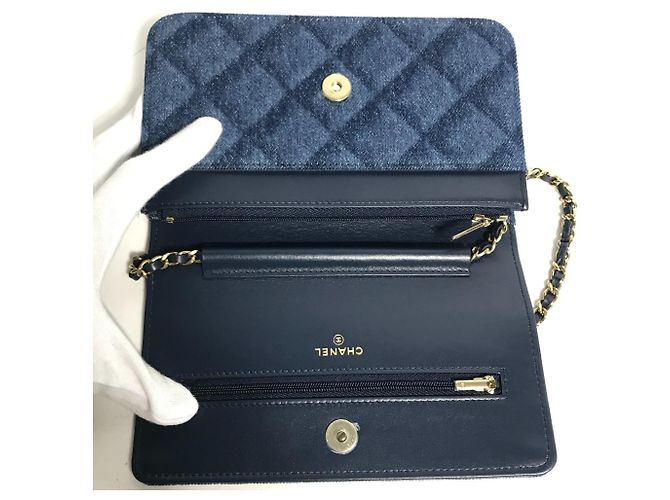 Borsa a spalla in denim Chanel Blu - vista 10