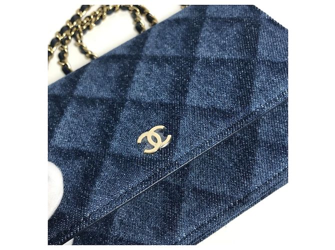 Borsa a spalla in denim Chanel Blu - vista 12