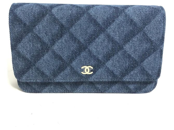 Borsa a spalla in denim Chanel Blu - vista 2
