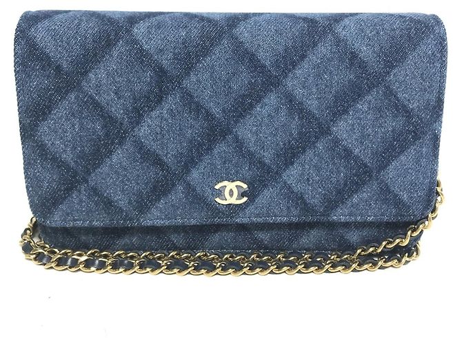 Borsa a spalla in denim Chanel Blu - vista 3