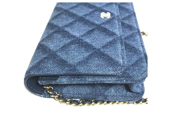 Borsa a spalla in denim Chanel Blu - vista 4