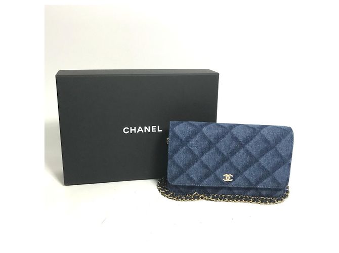Borsa a spalla in denim Chanel Blu - vista 5