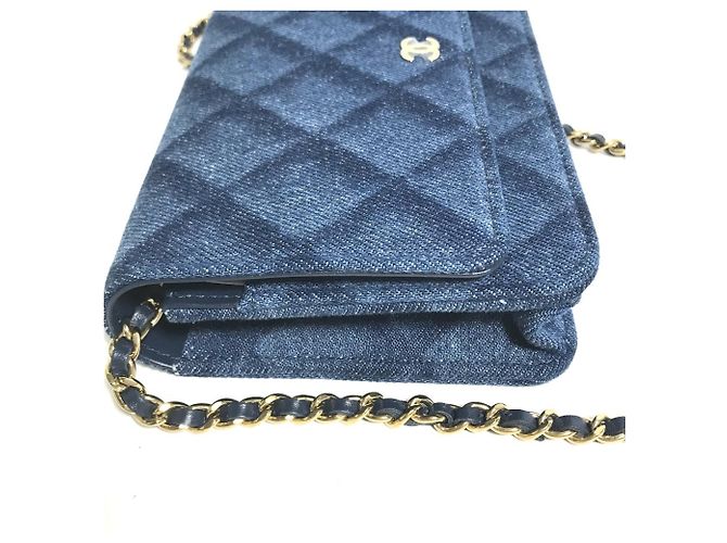 Borsa a spalla in denim Chanel Blu - vista 6