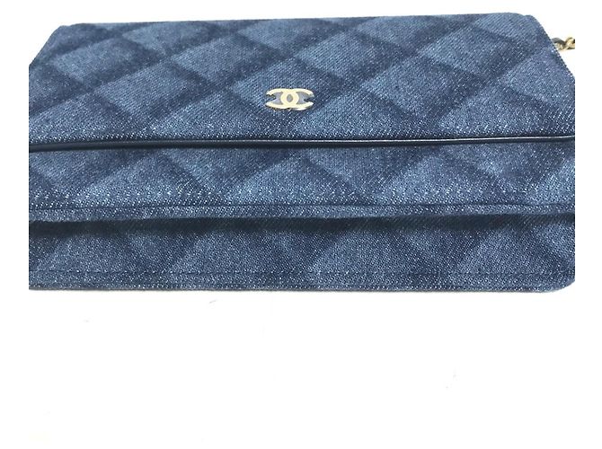 Borsa a spalla in denim Chanel Blu - vista 7