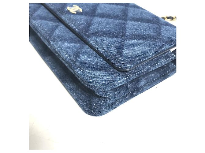 Borsa a spalla in denim Chanel Blu - vista 8