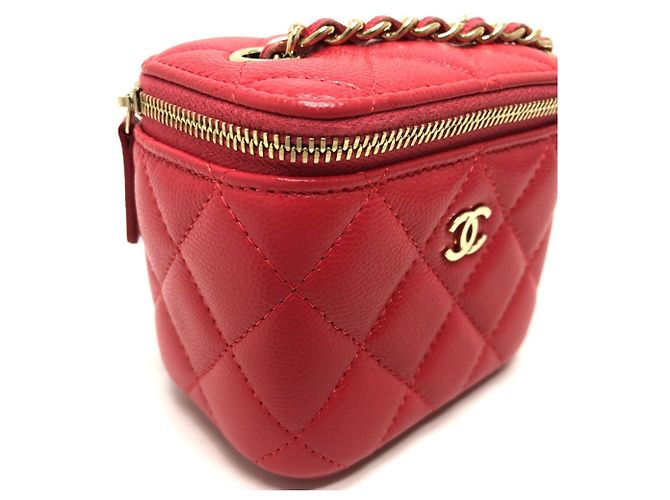 Vanity Borsa da toeletta in pelle caviar rosa Chanel - vista 3