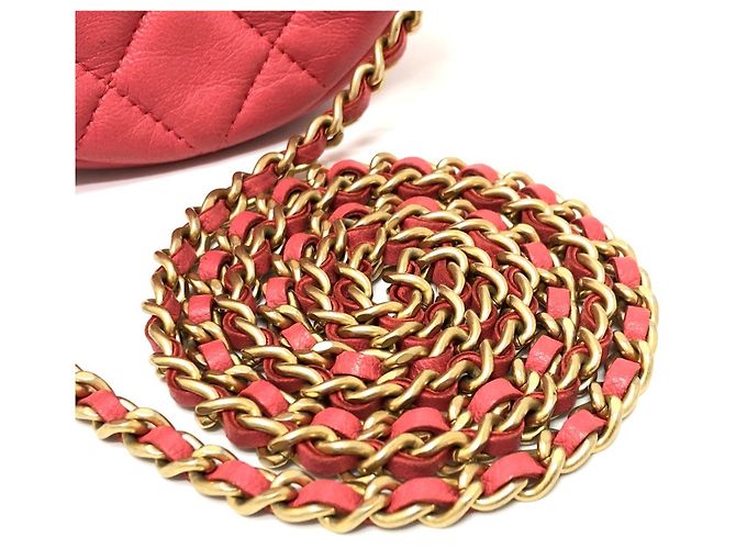 Borsa a catena rotonda matelassé Chanel CC Coco Mark Rosa - vista 2