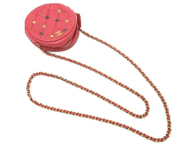 Borsa a catena rotonda matelassé Chanel CC Coco Mark Rosa - vista 3