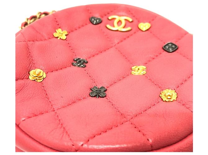 Borsa a catena rotonda matelassé Chanel CC Coco Mark Rosa - vista 4