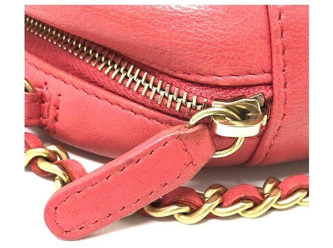 Borsa a catena rotonda matelassé Chanel CC Coco Mark Rosa - vista 8