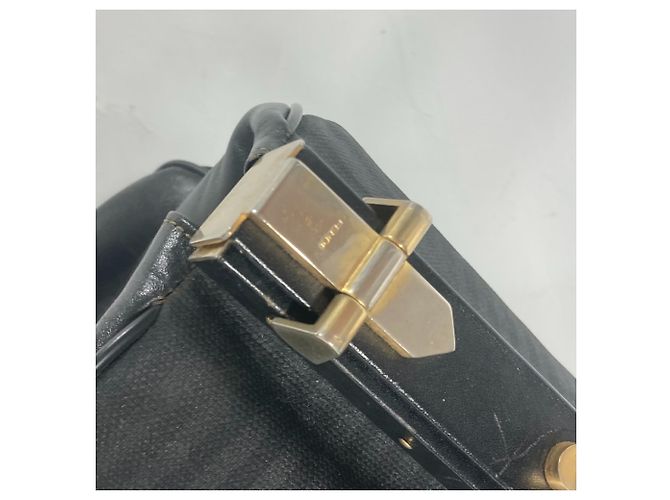 Pequin Fendi Vintage Arzt Tasche Pecan Handtasche Schwarz - Ansicht 10