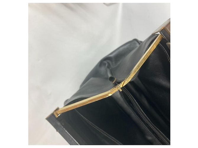 Pequin Fendi Vintage Arzt Tasche Pecan Handtasche Schwarz - Ansicht 16