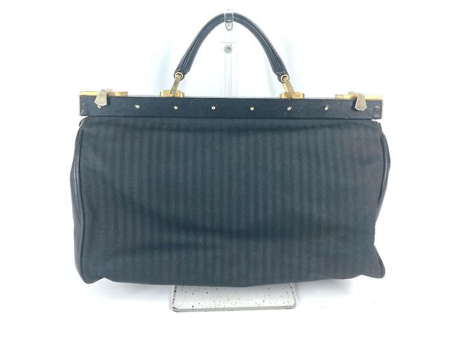 Pequin Fendi Vintage Arzt Tasche Pecan Handtasche Schwarz - Ansicht 2