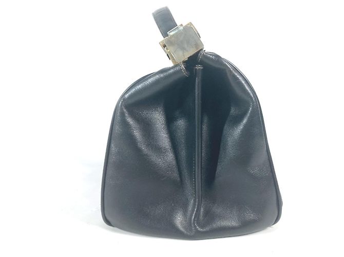 Pequin Fendi Vintage Arzt Tasche Pecan Handtasche Schwarz - Ansicht 4
