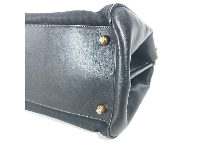 Pequin Fendi Vintage Arzt Tasche Pecan Handtasche Schwarz - Ansicht 6