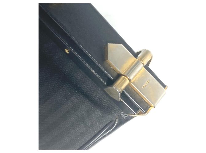 Pequin Fendi Vintage Arzt Tasche Pecan Handtasche Schwarz - Ansicht 9