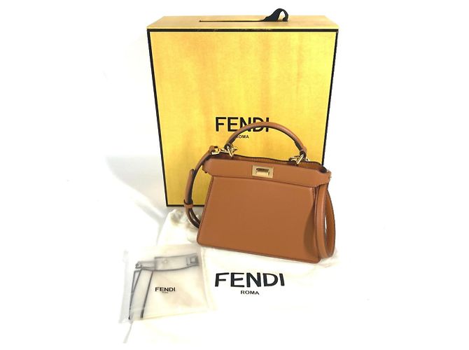 Borsa Fendi Peekaboo ISeeU Petite Marrone - vista 4