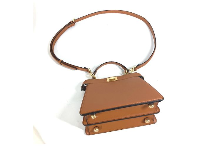 Borsa Fendi Peekaboo ISeeU Petite Marrone - vista 5