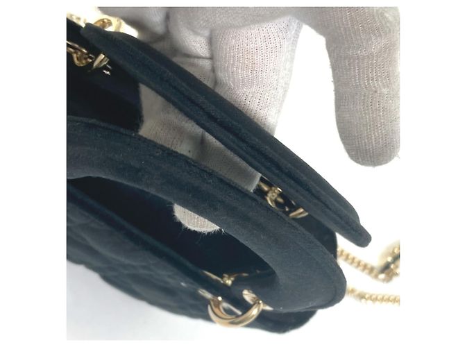 Borsa a Spalla Mini Lady Dior Cannage di Christian Dior Nero - vista 10