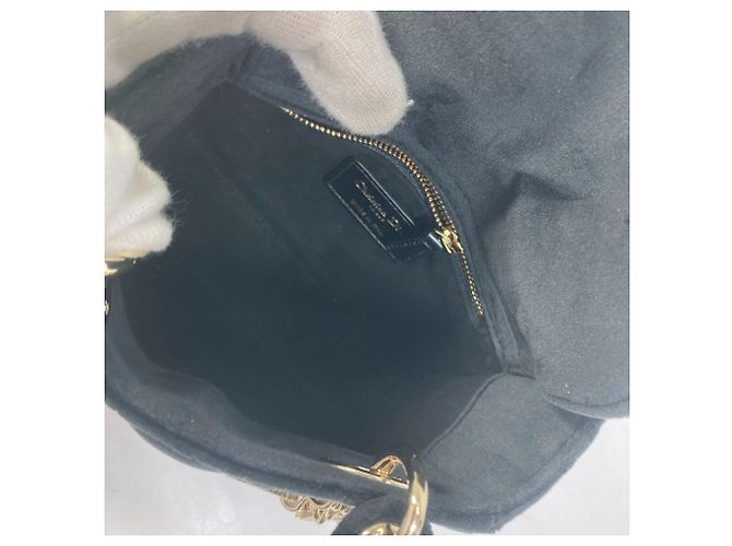 Borsa a Spalla Mini Lady Dior Cannage di Christian Dior Nero - vista 12