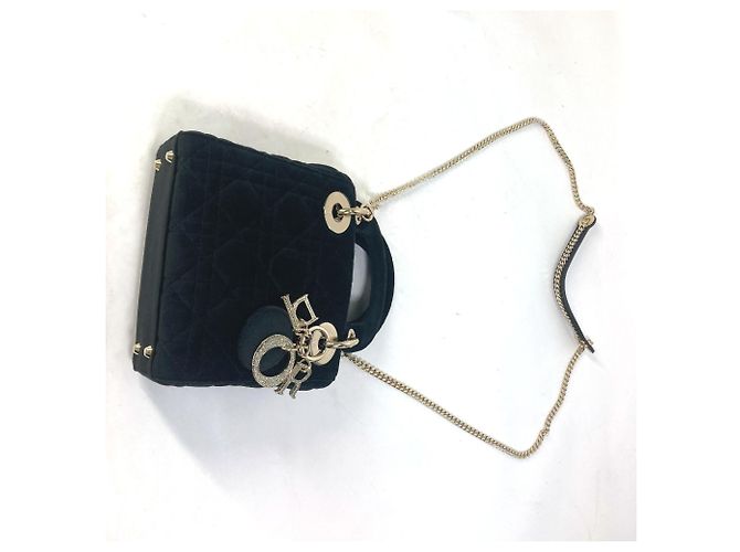 Borsa a Spalla Mini Lady Dior Cannage di Christian Dior Nero - vista 14