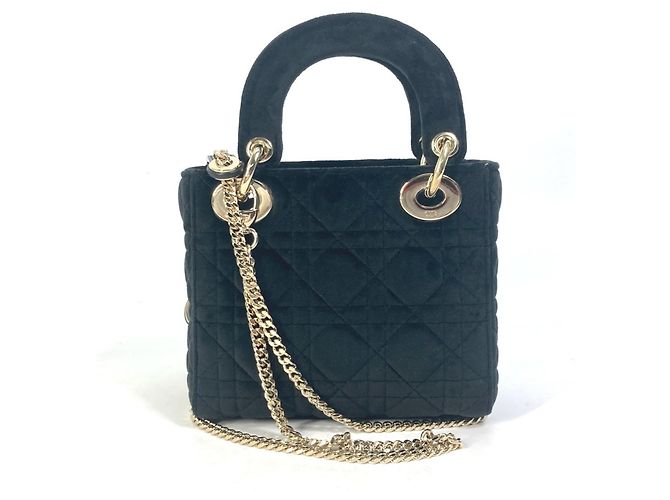 Borsa a Spalla Mini Lady Dior Cannage di Christian Dior Nero - vista 2