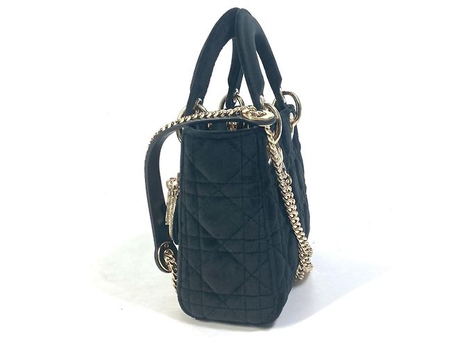 Borsa a Spalla Mini Lady Dior Cannage di Christian Dior Nero - vista 4