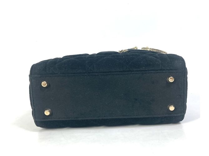 Borsa a Spalla Mini Lady Dior Cannage di Christian Dior Nero - vista 6
