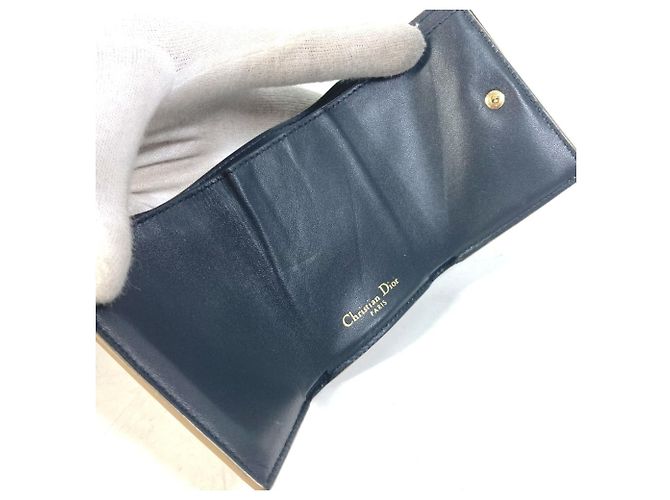 Billetera compacta con logo CD Christian Dior Dorado - vista 10
