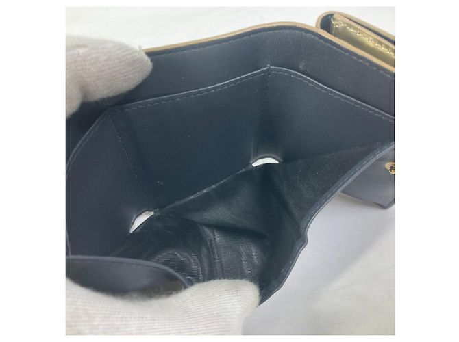 Billetera compacta con logo CD Christian Dior Dorado - vista 3