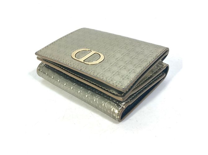 Billetera compacta con logo CD Christian Dior Dorado - vista 4