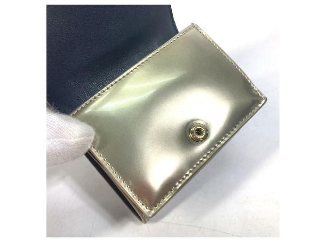 Billetera compacta con logo CD Christian Dior Dorado - vista 9