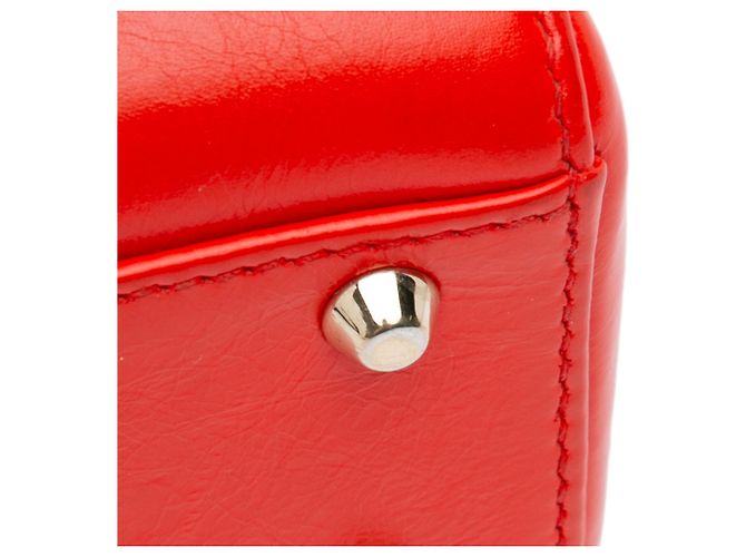 Dior Mini Lady Dior in pelle di vitello rossa decorata con paillettes - vista 12