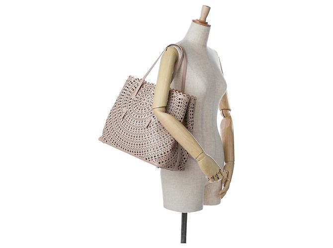 ALAÏA Brown Laser Cut Mina Vienne Tote - view 12