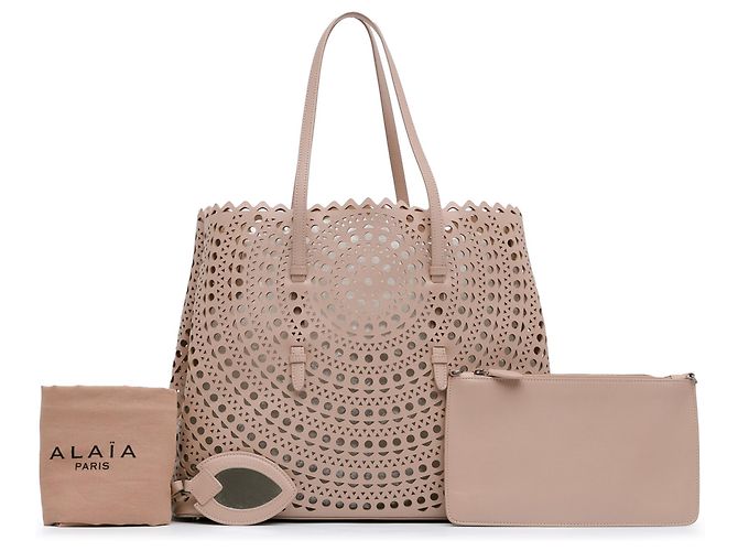 ALAÏA Brown Laser Cut Mina Vienne Tote - view 13