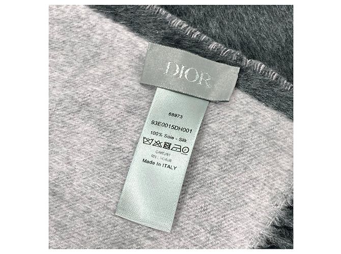 Stola in seta Christian Dior in grigio e rosa Marrone - vista 4