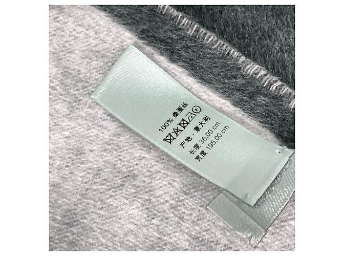 Stola in seta Christian Dior in grigio e rosa Marrone - vista 5