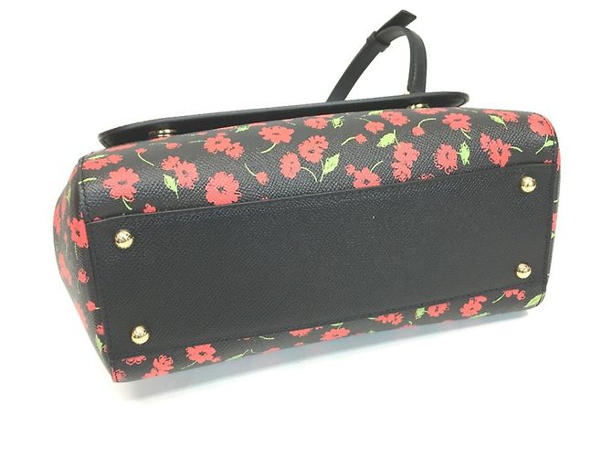 Borsa Flower Sicily di Dolce & Gabbana Nero Rosso Verde - vista 4