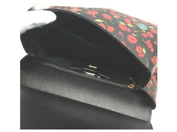 Borsa Flower Sicily di Dolce & Gabbana Nero Rosso Verde - vista 7