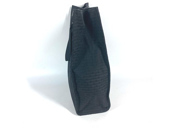 Borsa a spalla in pelle nera e tela Christian Dior Nero - vista 3
