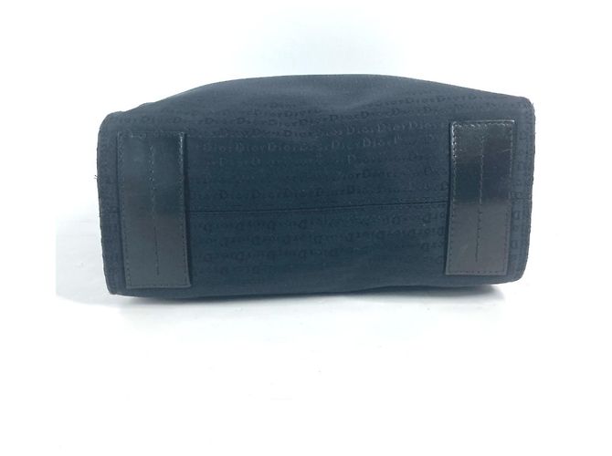 Borsa a spalla in pelle nera e tela Christian Dior Nero - vista 4