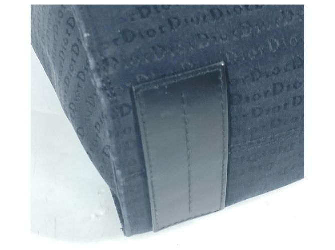Borsa a spalla in pelle nera e tela Christian Dior Nero - vista 5