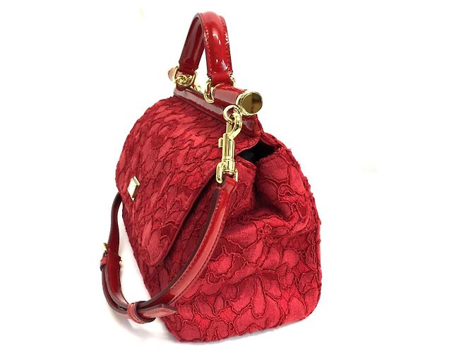 Sicily Borsa a mano ricamata floreale Dolce & Gabbana Sicilia Rosso - vista 2