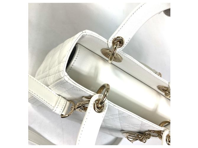 Borsa a Spalla Lady Dior Medium di Christian Dior Bianco - vista 10